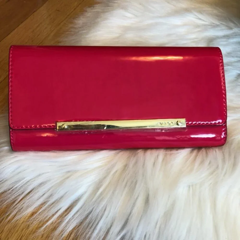 Aldo Shiny Bright Pink Clutch